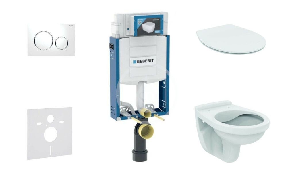 GEBERIT Kombifix Set předstěnové instalace, klozet Alpha se sedátkem, tlačítko Sigma20, bílá/chrom 110.302.00.5 ND4