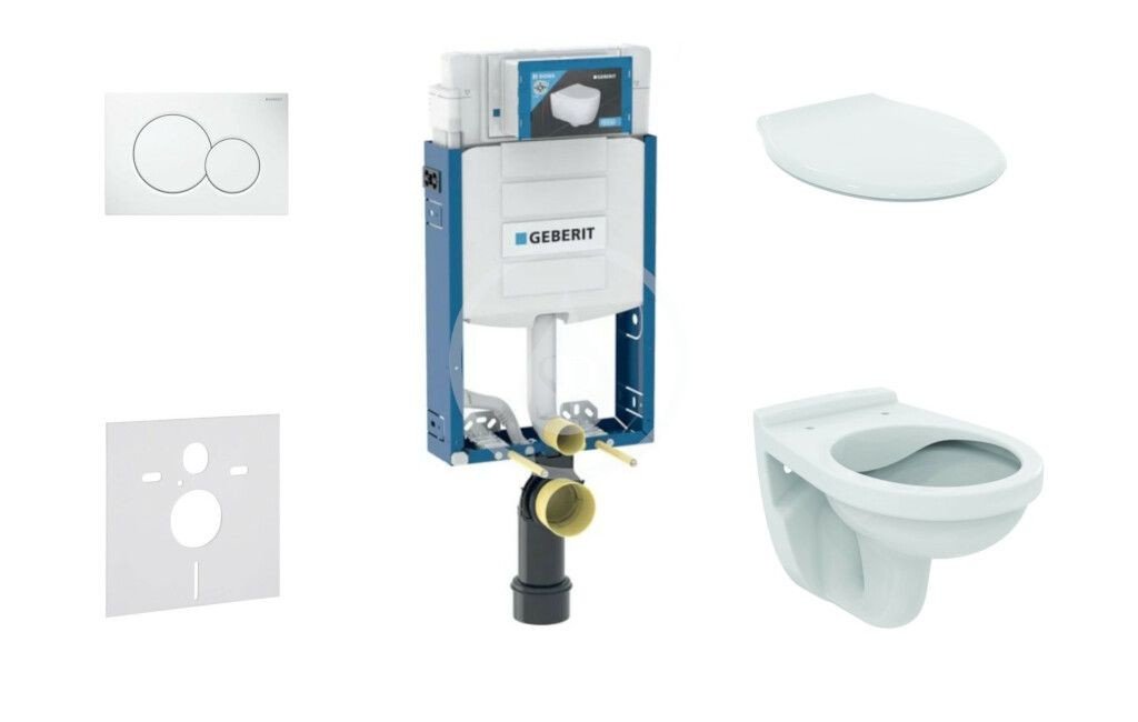 GEBERIT Kombifix Set předstěnové instalace, klozet Alpha se sedátkem, tlačítko Sigma01, alpská bílá 110.302.00.5 NR1