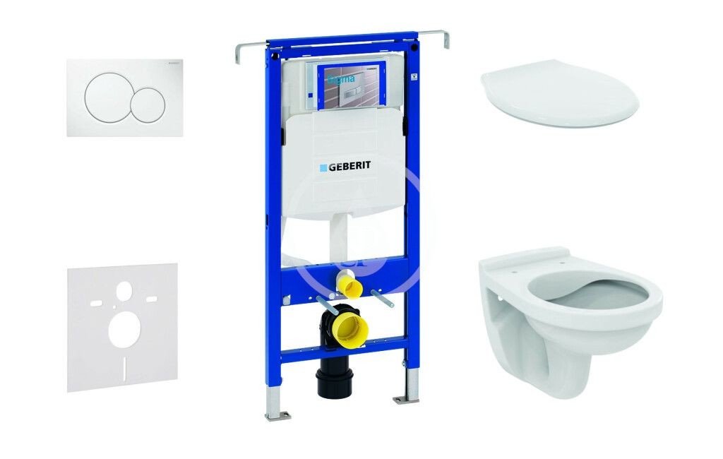 GEBERIT Duofix Set předstěnové instalace, klozet Alpha se sedátkem, tlačítko Sigma01, alpská bílá 111.355.00.5 NR1