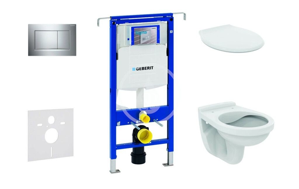 GEBERIT Duofix Set předstěnové instalace, klozet Alpha se sedátkem, tlačítko Sigma30, chrom 111.355.00.5 NR6