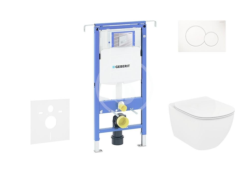 GEBERIT Duofix Set předstěnové instalace, klozetu a sedátka Ideal Standard Tesi, tlačítka Sigma01, Rimless, SoftClose, alpská bílá 111.355.00.5 NE1