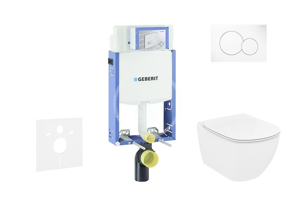 GEBERIT Kombifix Set předstěnové instalace, klozetu a sedátka Ideal Standard Tesi, tlačítka Sigma01, SoftClose, alpská bílá 110.302.00.5 NU1