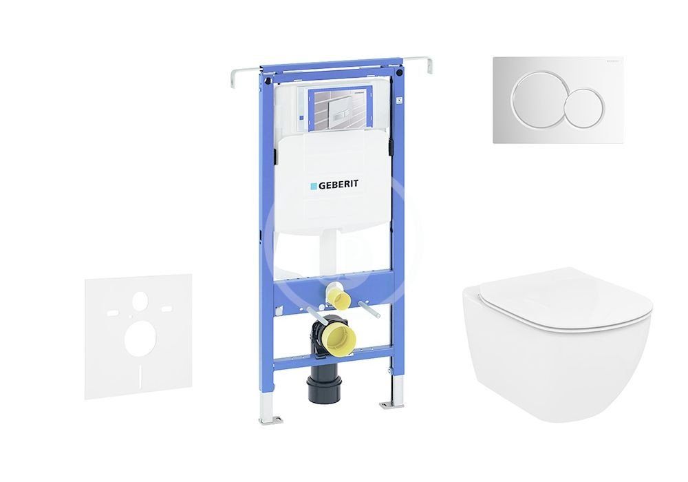 GEBERIT Duofix Set předstěnové instalace, klozetu a sedátka Ideal Standard Tesi, tlačítka Sigma01, Aquablade, SoftClose, lesklý chrom 111.355.00.5 NU2