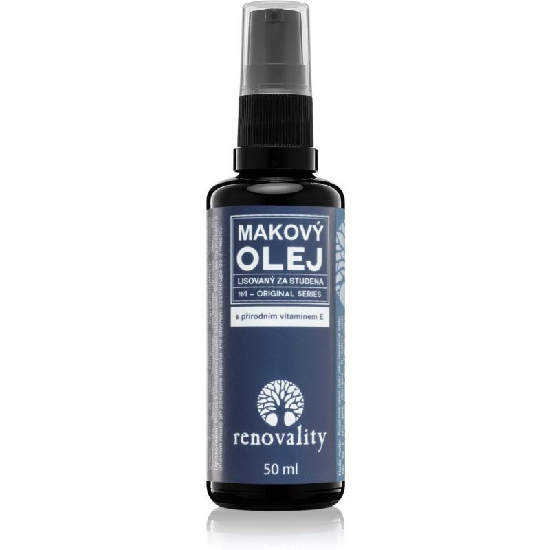 Renovality Original Series Makový olej s přírodním vitamínem E makový olej lisovaný za studena 50 ml