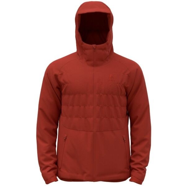 Odlo M ASCENT S-THERMIC HOODED INSULATED JACKET Pánská bunda, červená, velikost XL