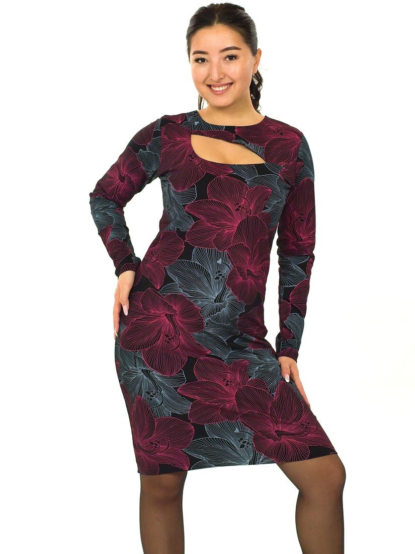 Himalife Šaty s dlouhým rukávem Lily - černá s červenou Velikost: S