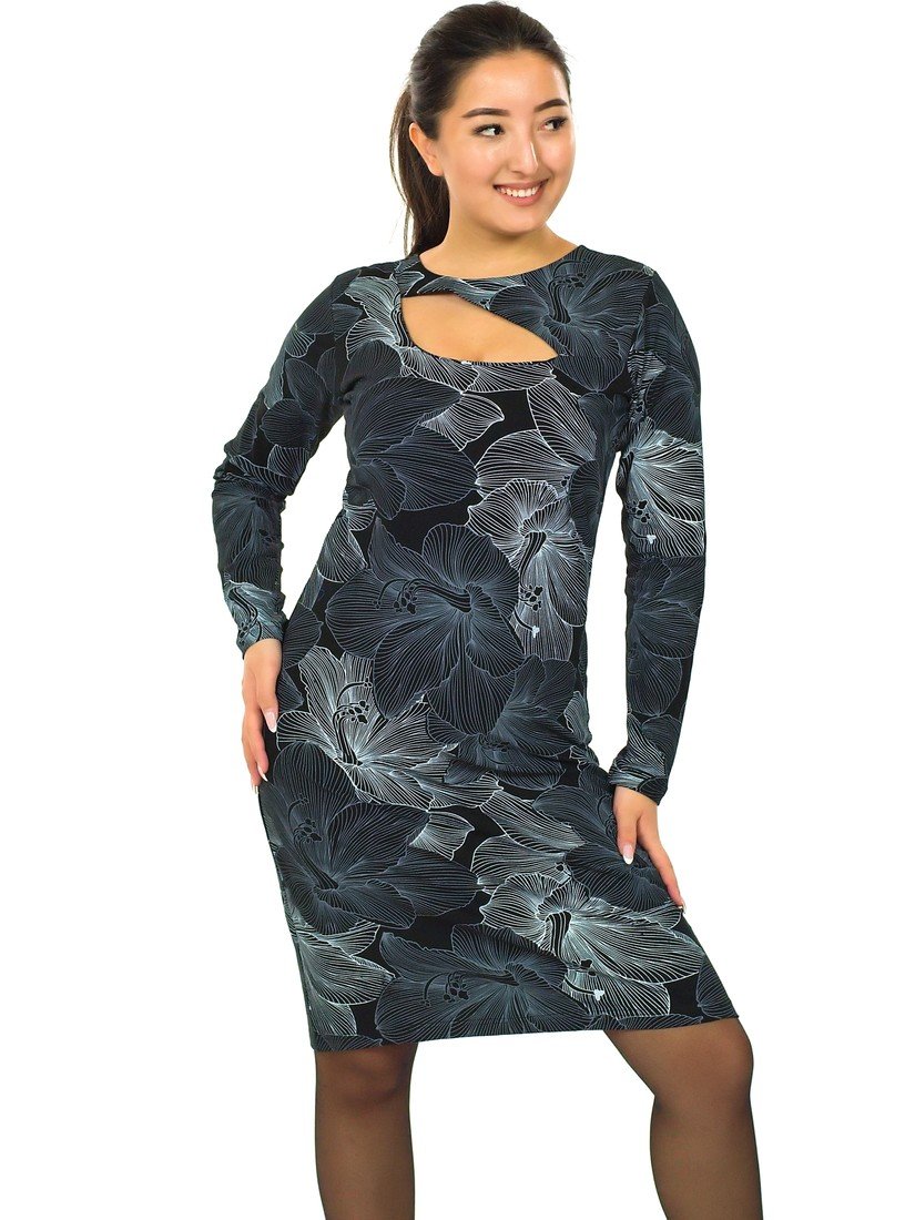 Himalife Šaty s dlouhým rukávem Lily - černá s bílou Velikost: S