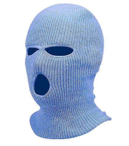 Balaclava - knitted mask with 3 holes (blue)