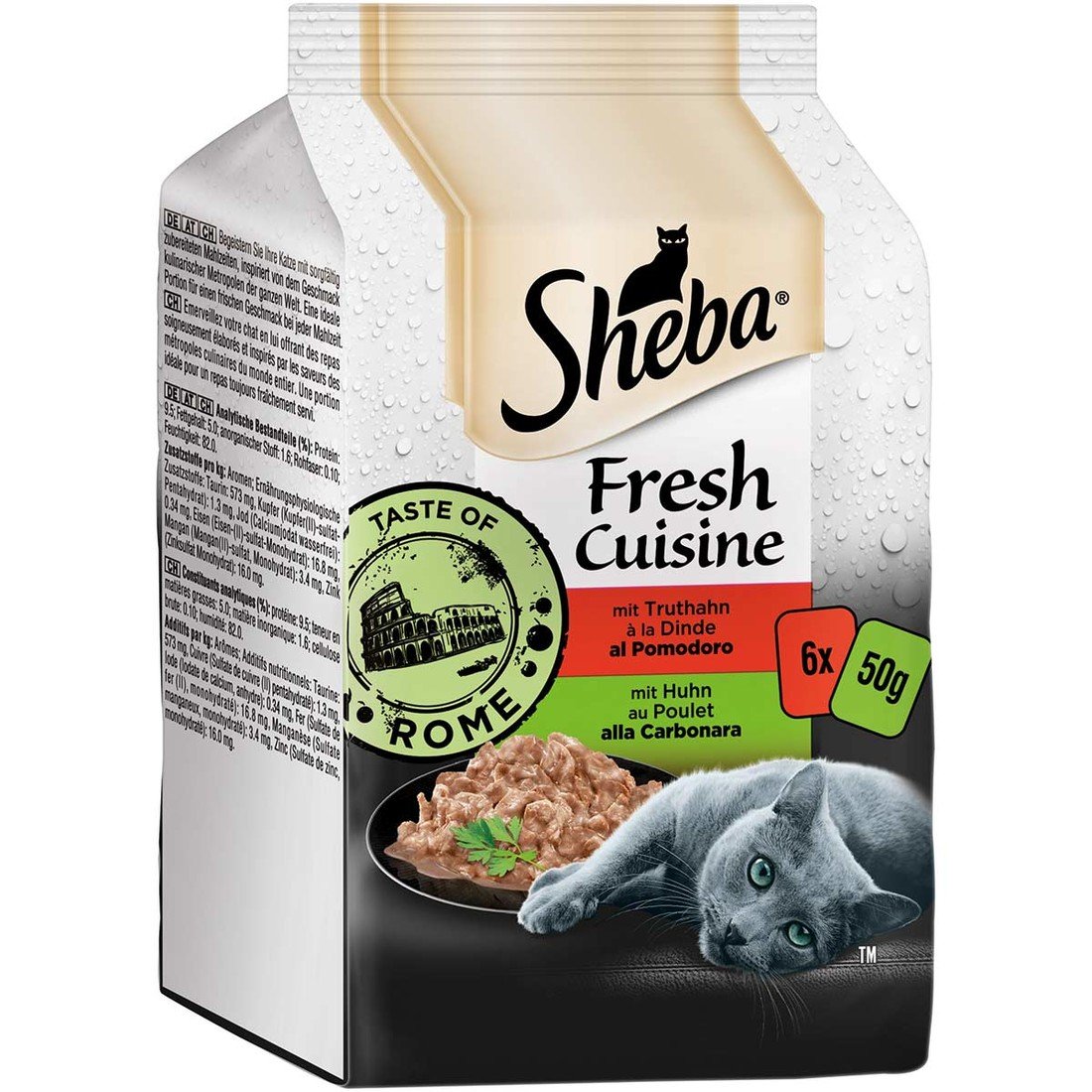 SHEBA Fresh Cuisine Taste of Rome krocan a kuře 6× 50 g