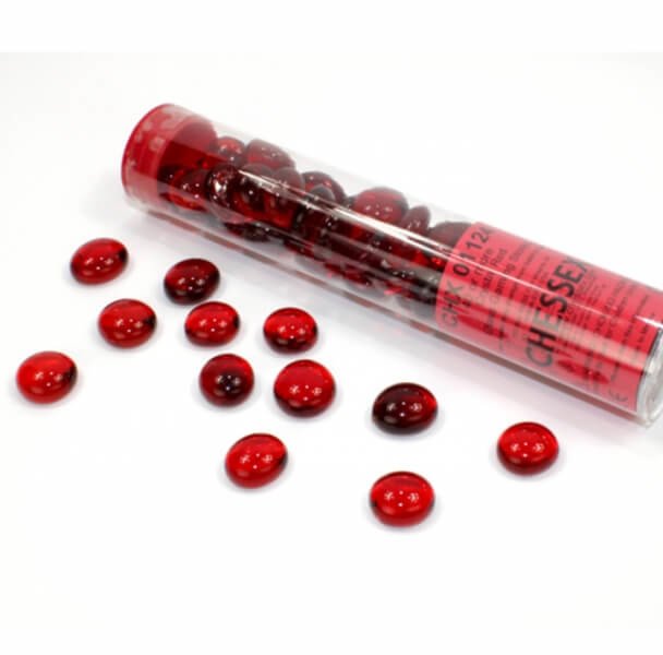 Chessex skleněné žetony countery červené Crystal Red – 40 ks