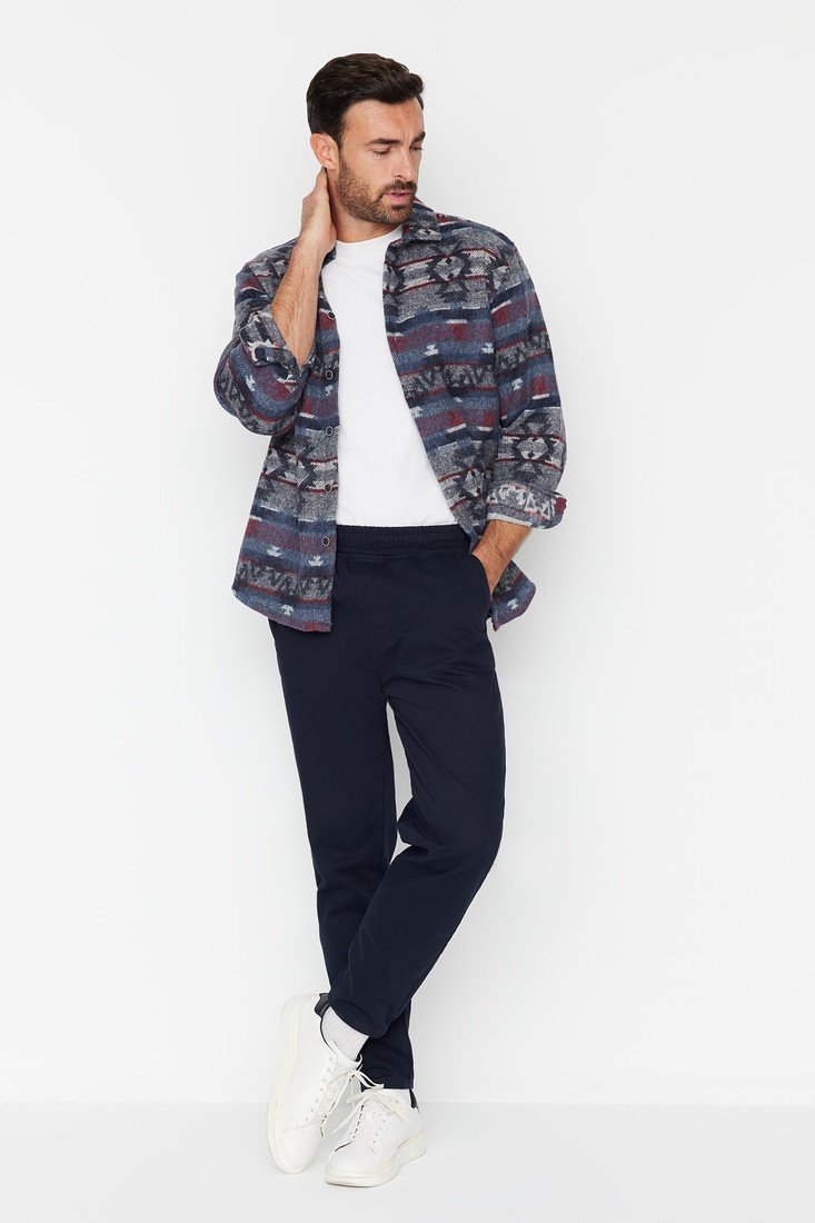 Trendyol Pants - Navy blue - Wide leg