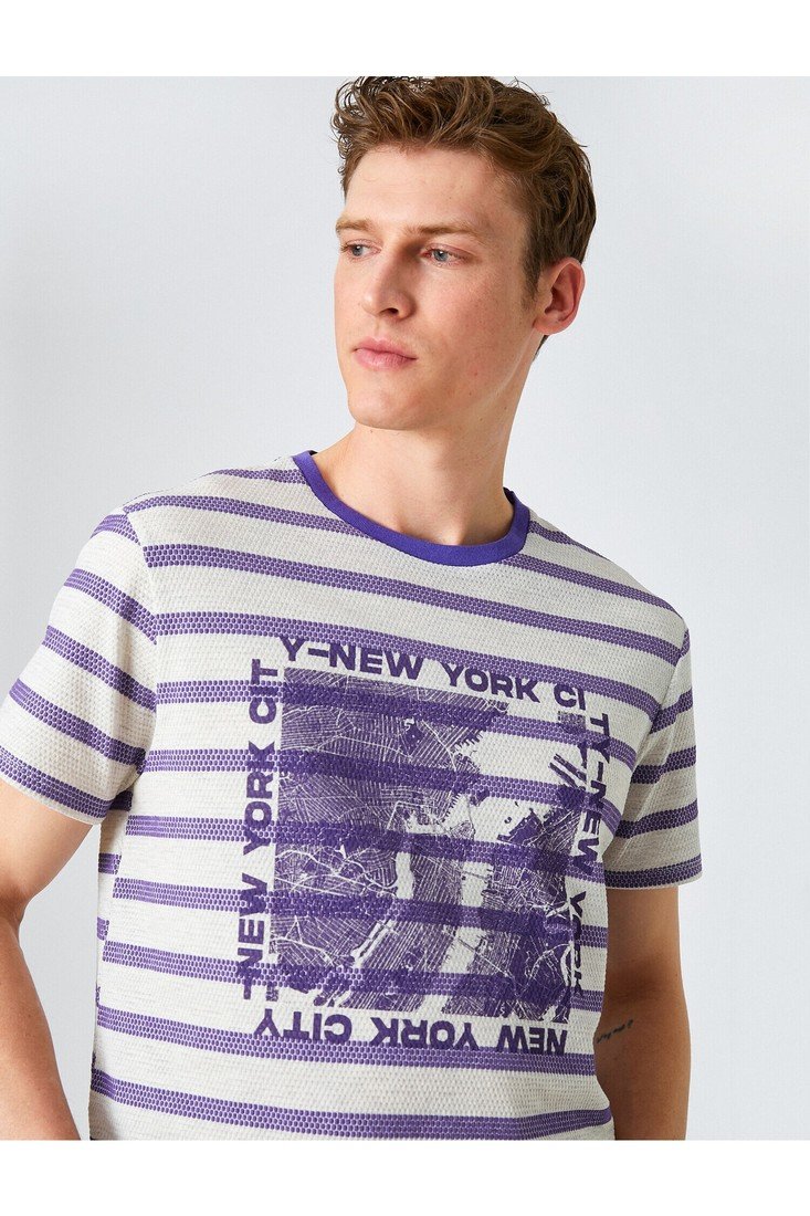 Koton T-Shirt - Purple - Fitted