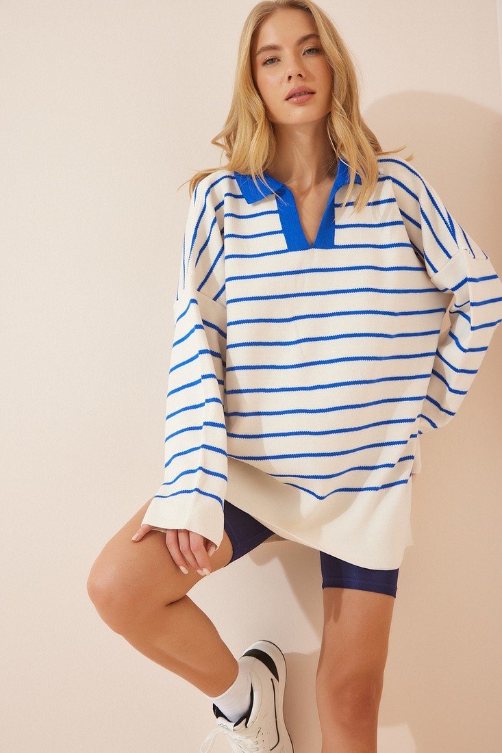 Happiness İstanbul Sweater - White - Oversize