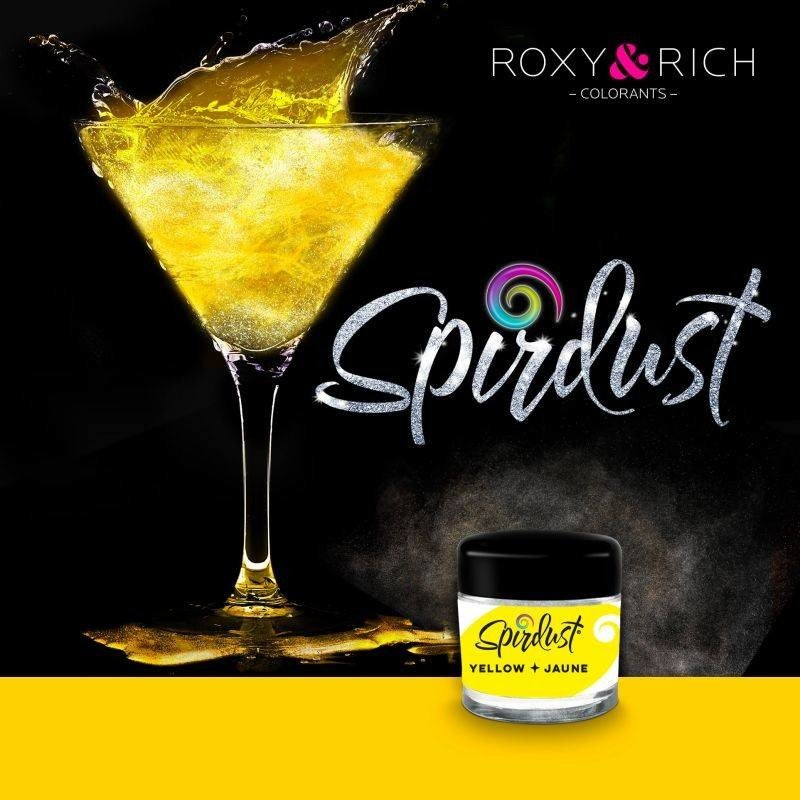 Metalická barva do nápojů Spirdust žlutá 1,5g - Roxy and Rich