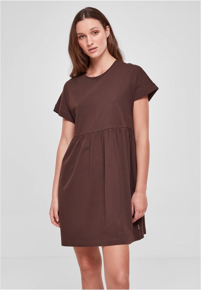 Ladies Organic Empire Valance Tee Dress - brown 3XL