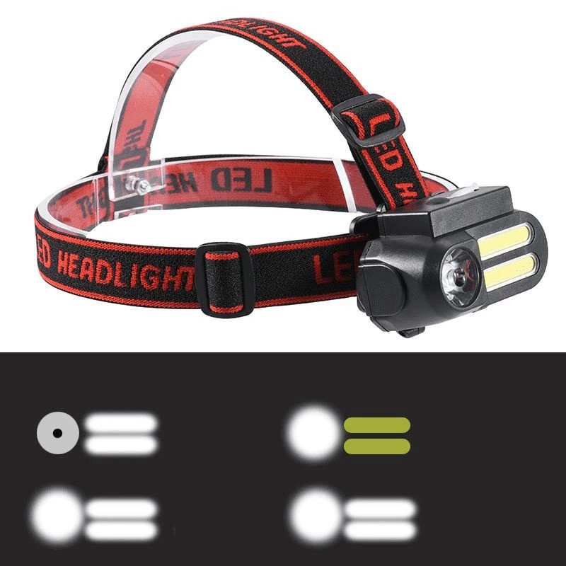 Headlight Dobíjecí čelovka se senzorem pohybu NF-611G - 1x CREE XPE LED + 2 x COB LED - BR8151
