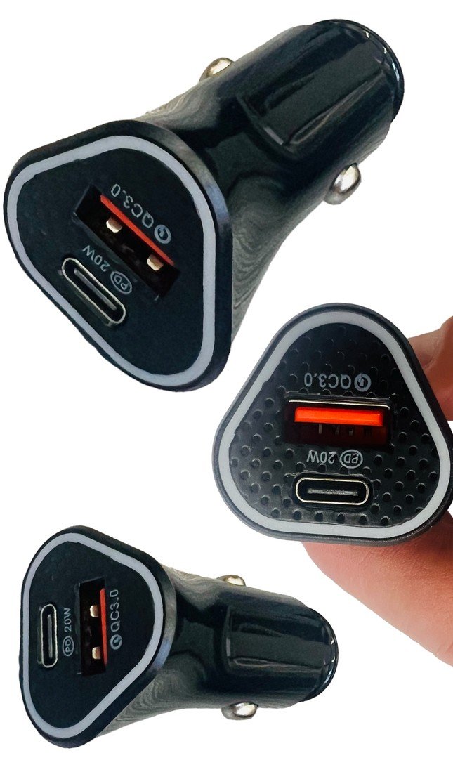 Cars shop Adaptér, nabíječka do auta rychlá 1x USB + 1x USB-C - BR8153