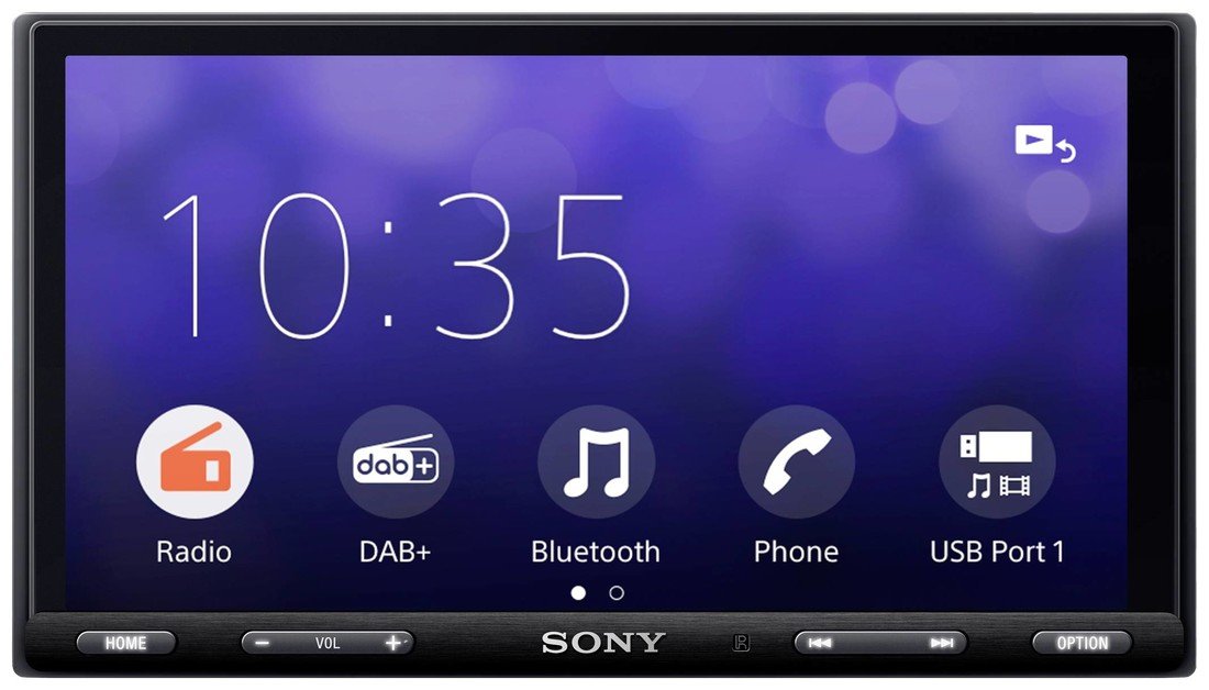 Sony XAV-AX5650 multimediální přehrávač Android Auto(TM), Apple CarPlay, DAB plus  tuner, Bluetooth® handsfree zařízení, vč. DAB antény, konektor pro couvací kameru