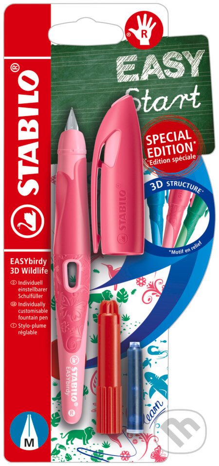 Ergonomické školské plniace pero pre pravákov so štandardným hrotom M - zelená - STABILO