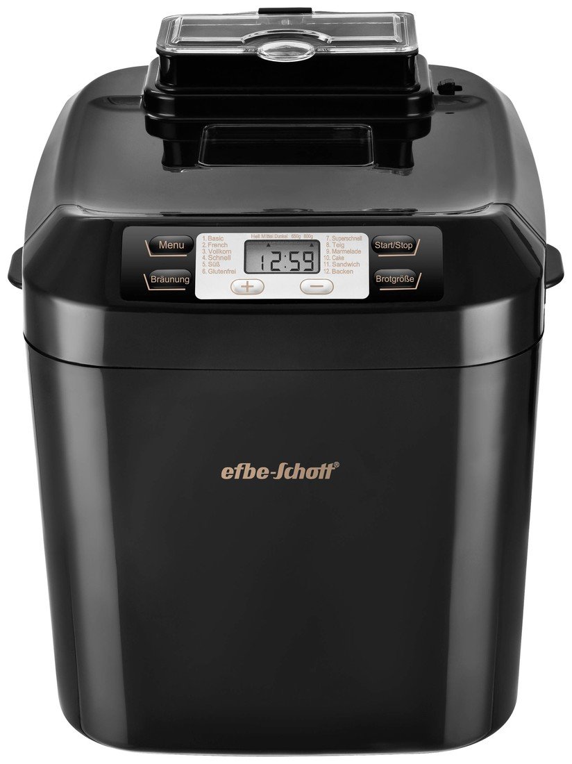EFBE Schott SC BBA 1000 BK CP domácí pekárna funkce časovače, nepřilnavý povlak, Cool touch pouzdro, s displejem černá
