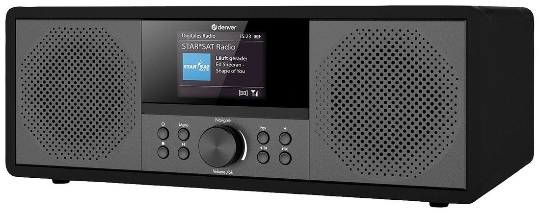 Denver MIR-270B internetové CD-rádio internetové, DAB plus , FM AUX, Bluetooth, CD, DAB plus , internetové rádio, FM, USB, Wi-Fi   černá