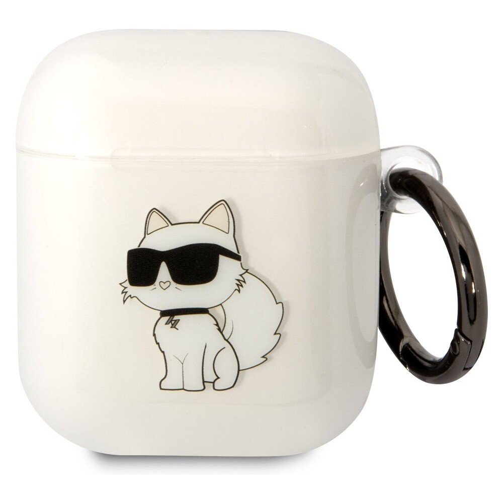 Karl Lagerfeld 3D Logo NFT Choupette TPU pouzdro Airpods 1/2 bílé