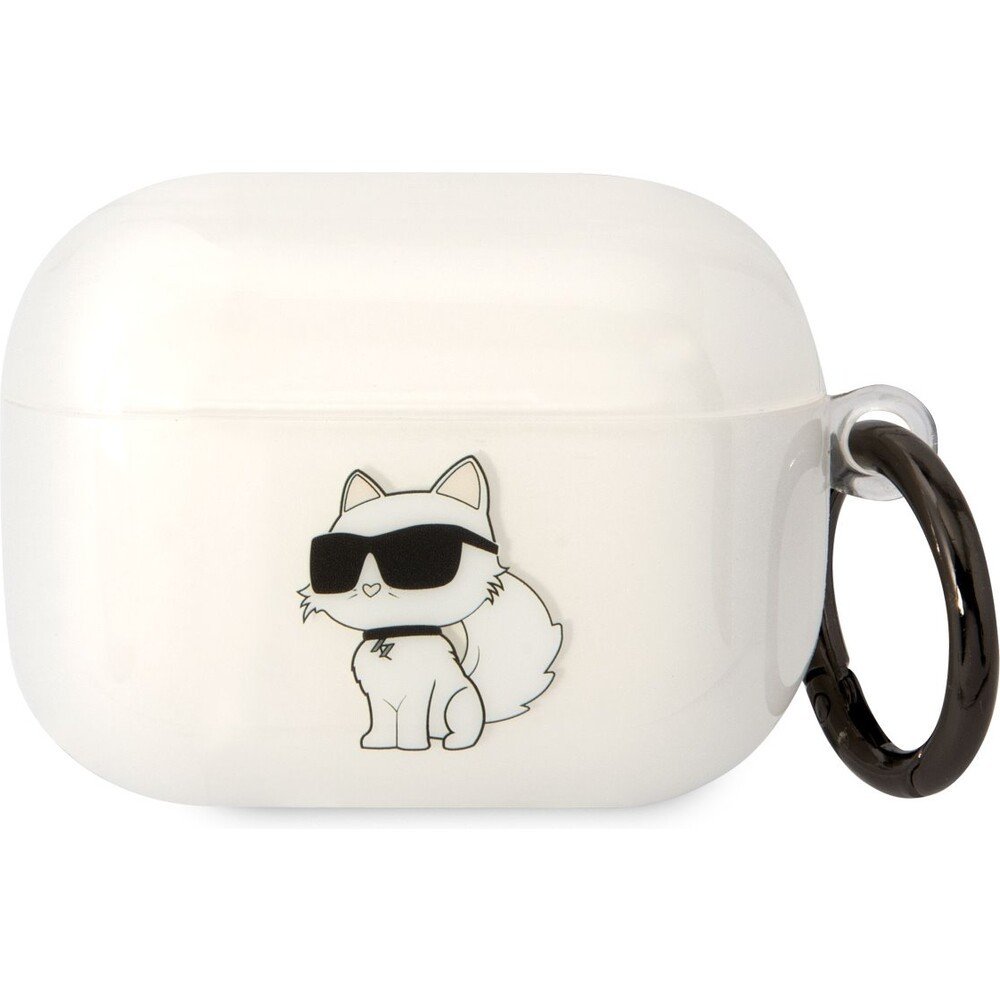 Karl Lagerfeld 3D Logo NFT Choupette TPU pouzdro Airpods Pro bílé