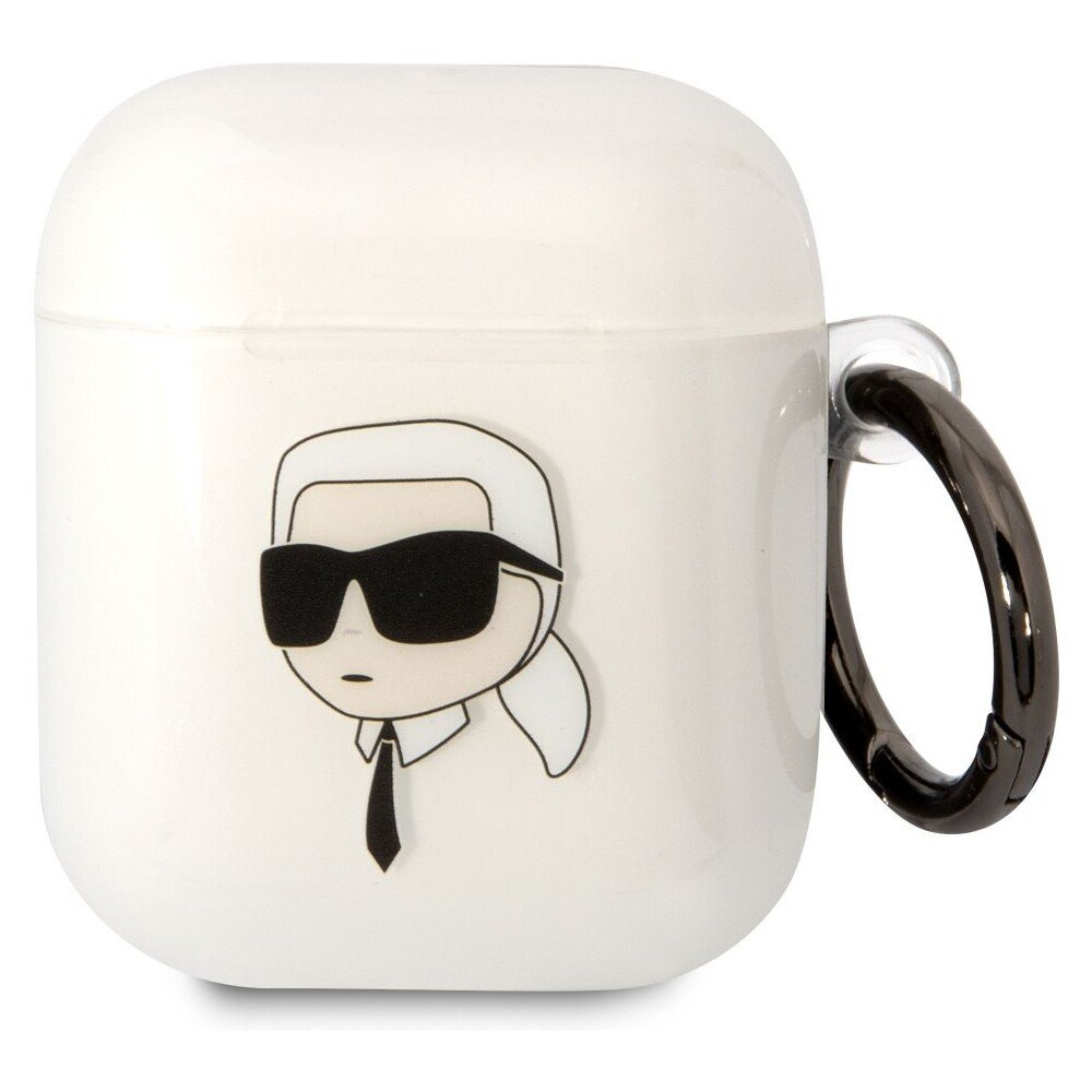 Karl Lagerfeld 3D Logo NFT Karl Head TPU pouzdro Airpods 1/2 bílé