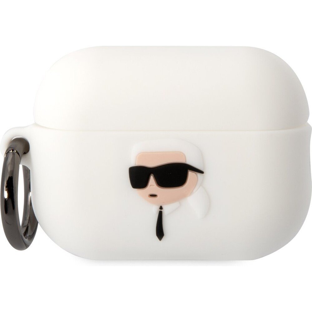 Karl Lagerfeld 3D Logo NFT Karl Head Silikonové pouzdro Airpods Pro 2 bílé