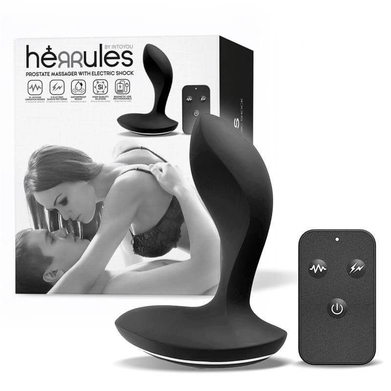 HERRULES HERRULES PROSTATE MASSAGER WITH ELECTRIC SHOCK AND VIBRATION AND REMOTE CONTROL