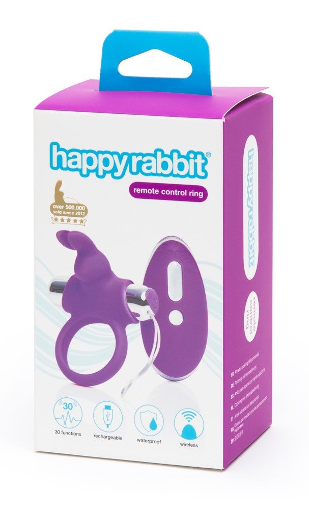 Happyrabbit - Cordless Radio Penis Ring (Purple-Silver)