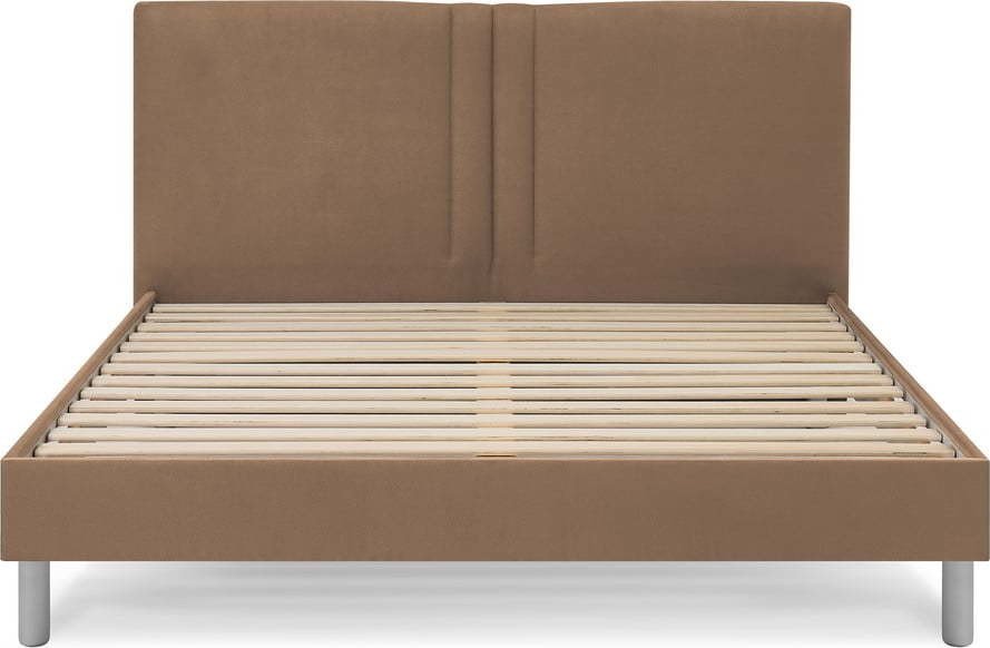 Světle hnědá čalouněná dvoulůžková postel s roštem 160x200 cm Kerry - Bobochic Paris