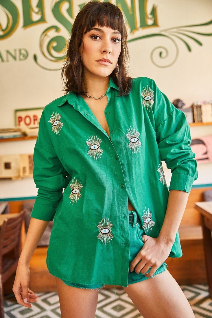 Olalook Shirt - Green - Oversize