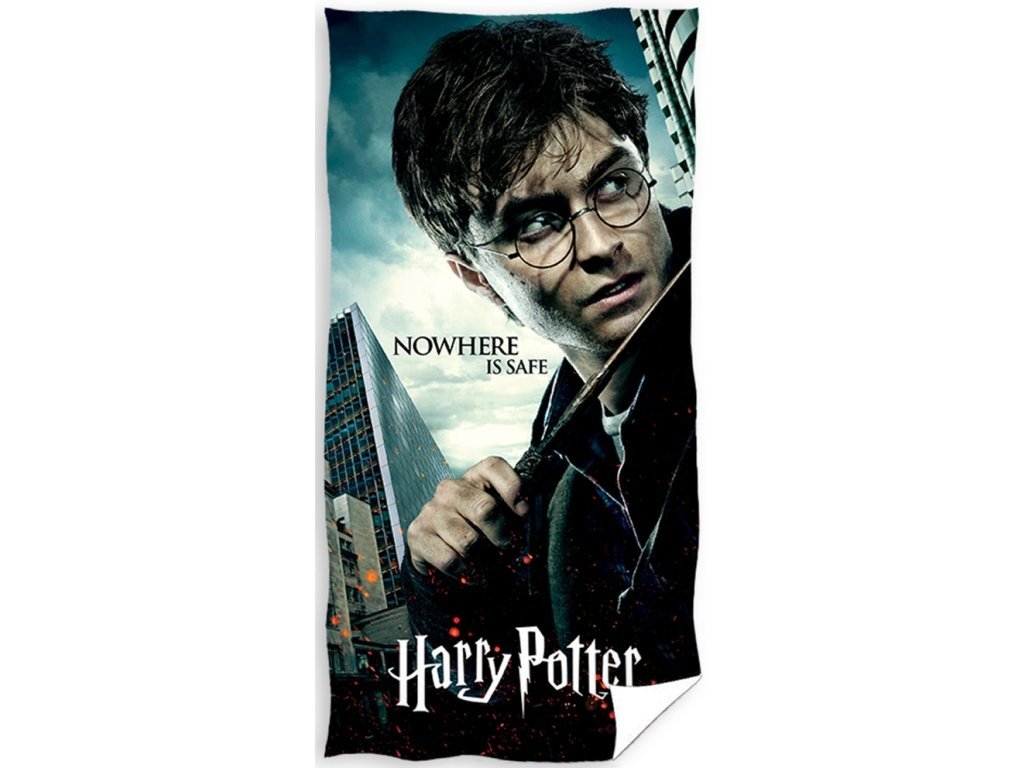 Carbotex Bavlněná froté osuška 70x140 cm - Harry Potter Nebezpečí číhá všude