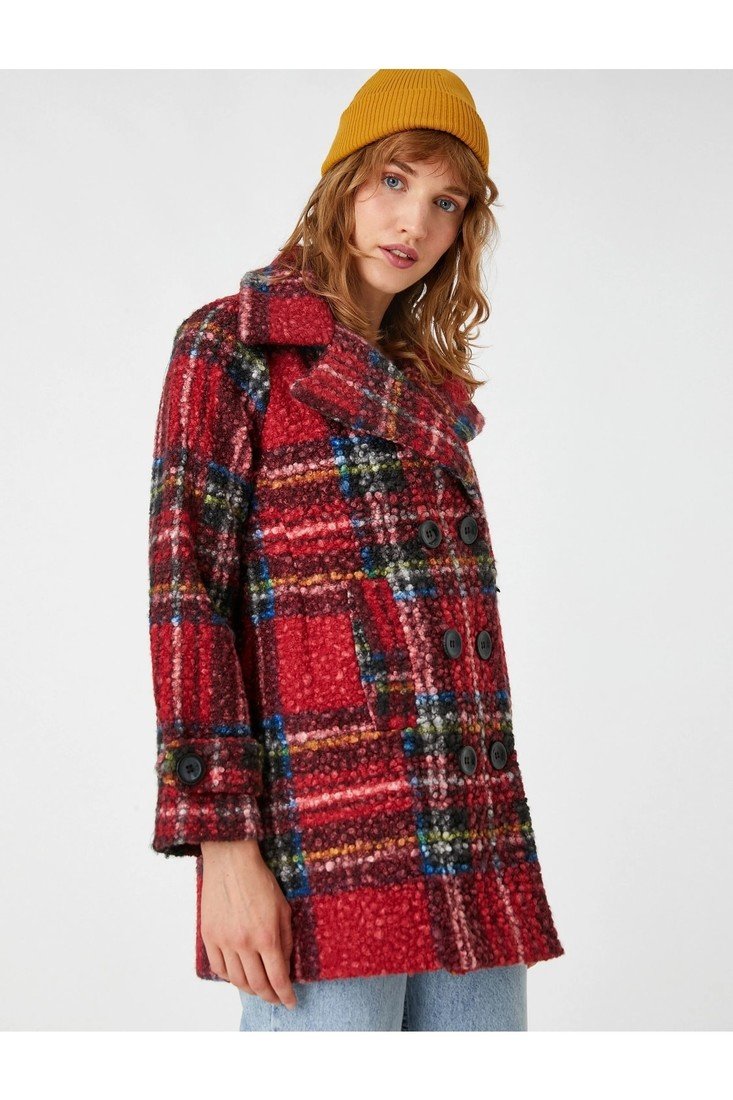 Koton Coat - Red - Double-breasted