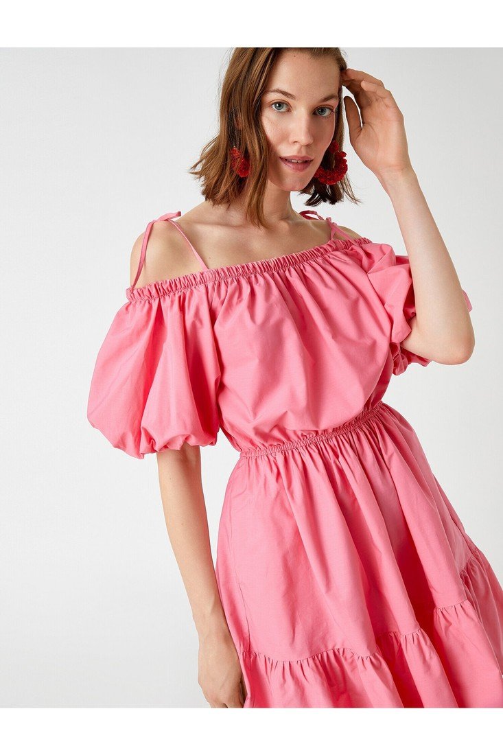 Koton Both Dress - Pink - Ruffle