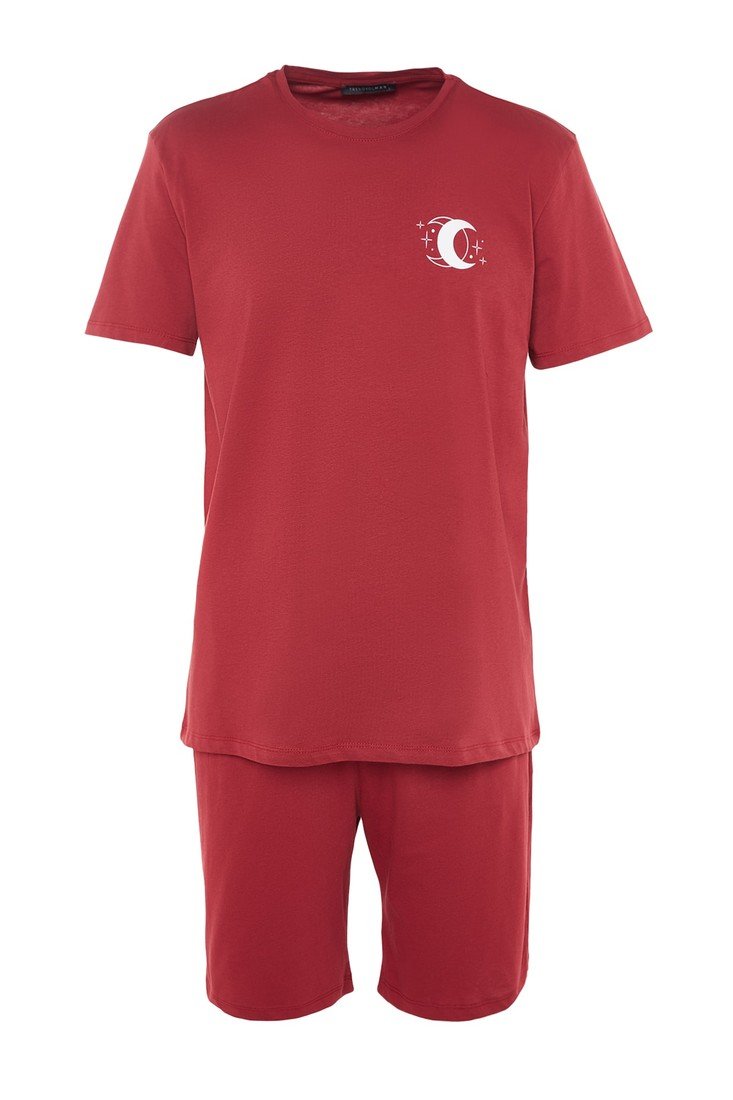 Trendyol Pajama Set - Burgundy - Graphic