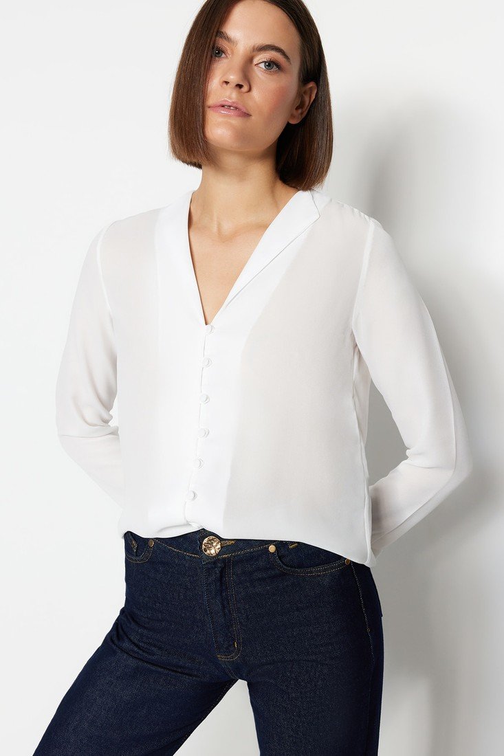 Trendyol Blouse - Ecru - Fitted