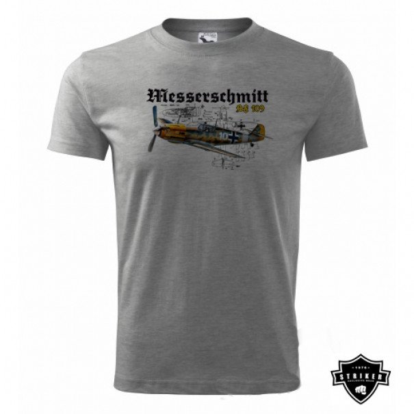 Triko Striker Letoun Messerschmitt Bf 109 - šedé, S