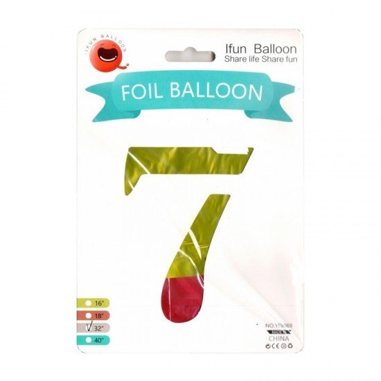 Balónek fóliový - duhový - 80 cm - č. 0 - 24227