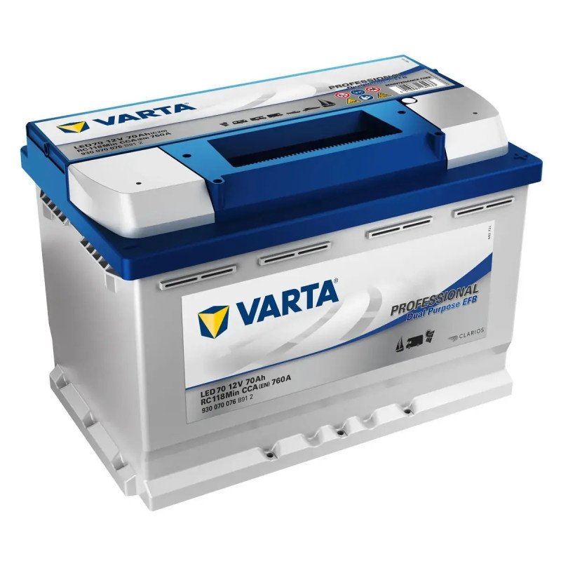 Autobaterie Varta Professional Dual Purpose EFB 70Ah, 12V, 760A, LED70