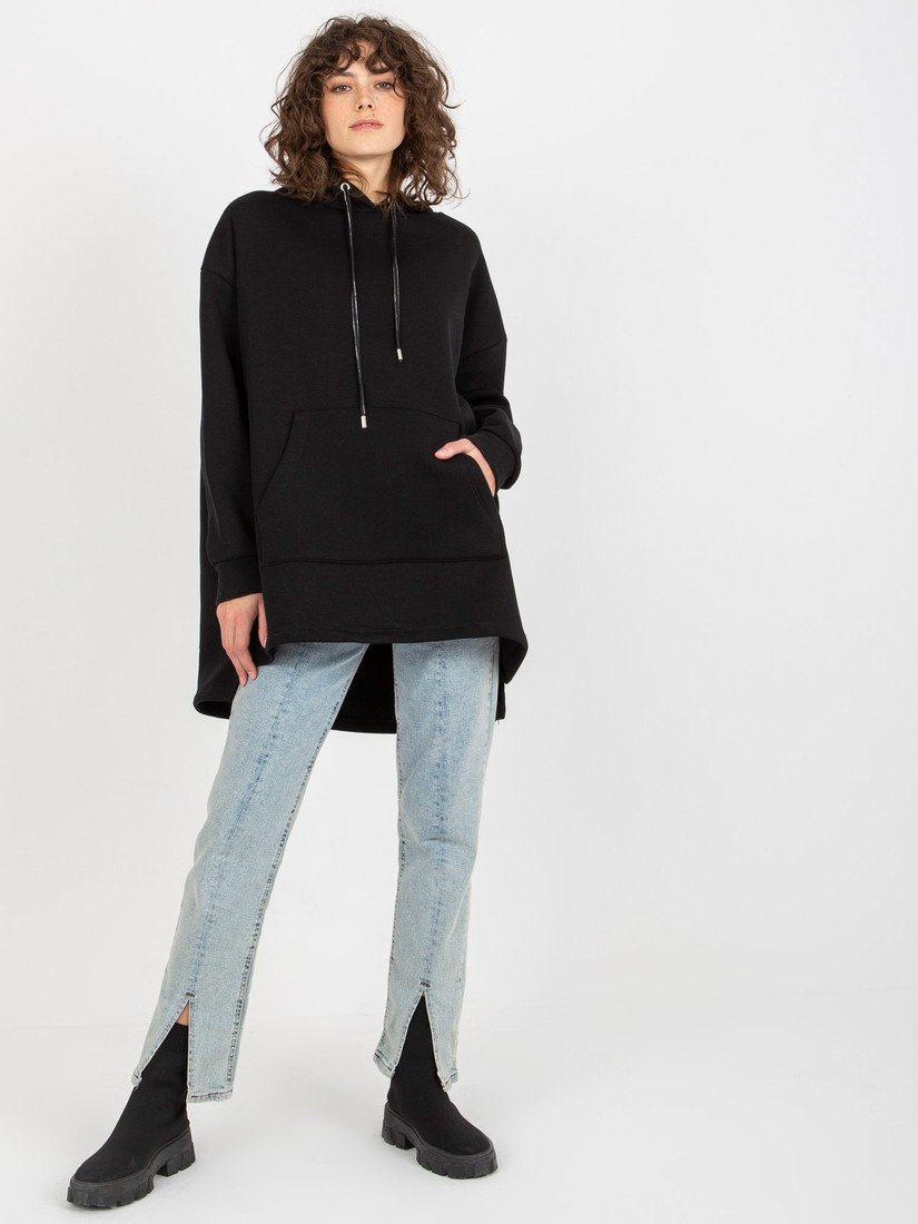 ČERNÁ DLOUHÁ MIKINA S KAPUCÍ FA-BL-0250.67-BLACK Velikost: ONE SIZE
