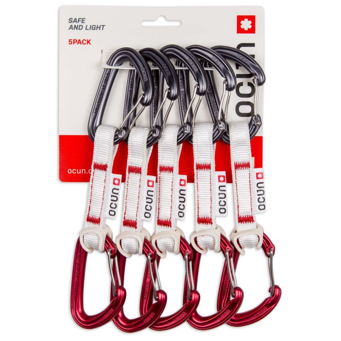 Sada expresek Ocún Kestrel QD Bio-Dyn-Ring 15 mm 10 cm 5-Pack Barva: červená