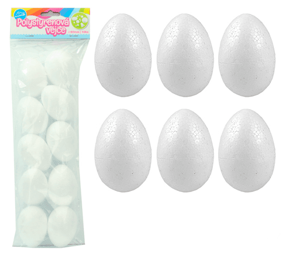 Vajíčka polystyrenová - 6 cm - 10 ks