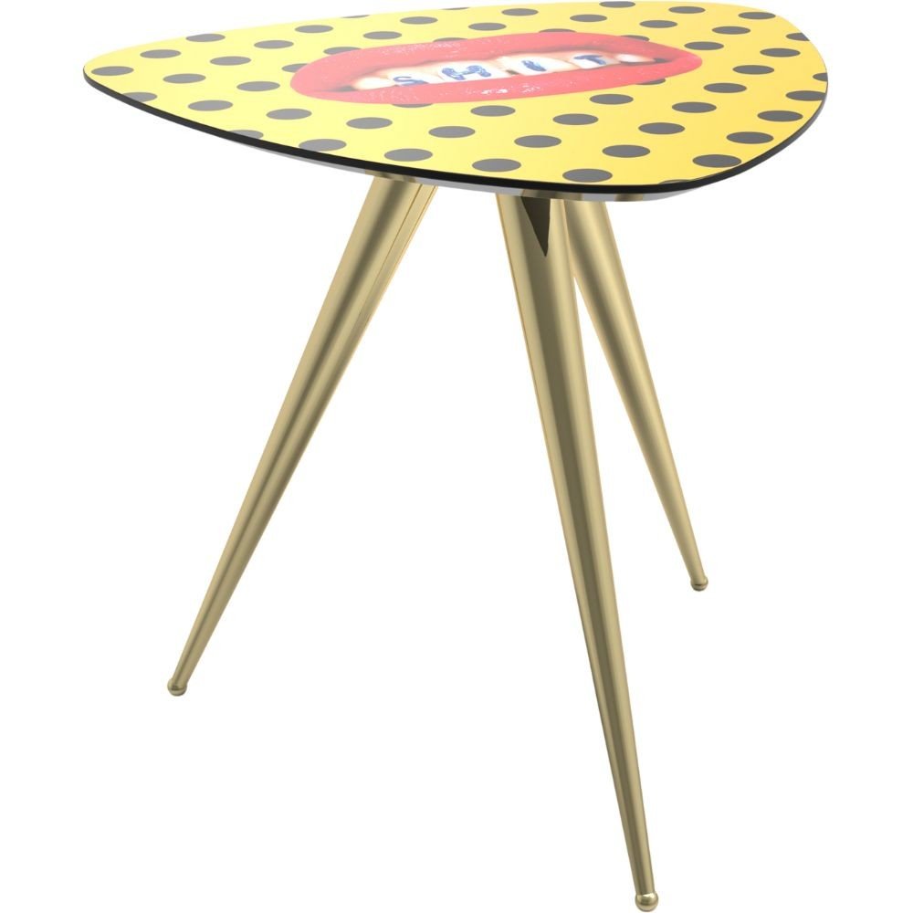 Odkládací stolek TOILETPAPER SHIT Seletti 57 x 48 cm žlutý