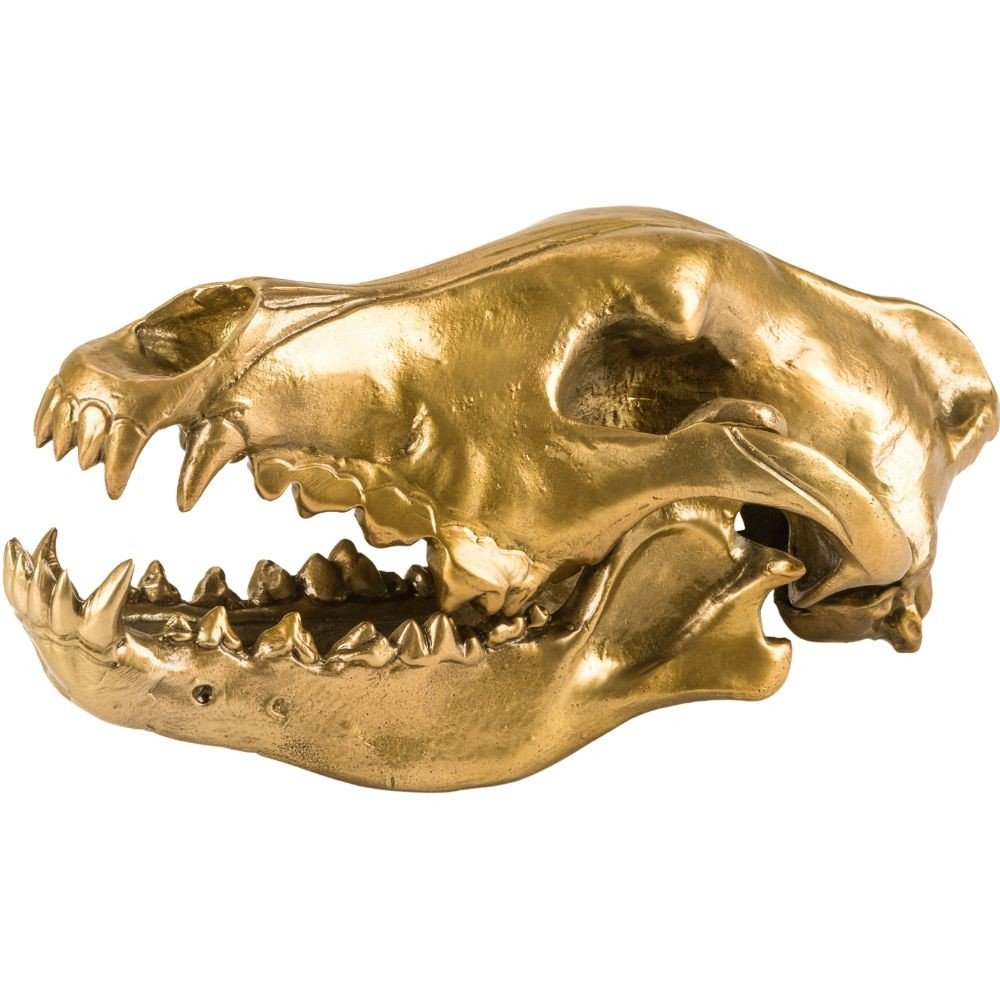 Hliníková figurka WUNDERKAMMER WOLF SKULL Seletti 28 cm stříbrná