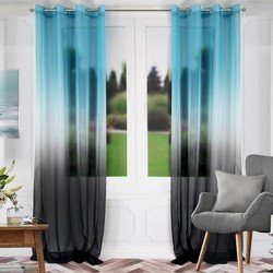 Voálová záclona ombre černo modrá