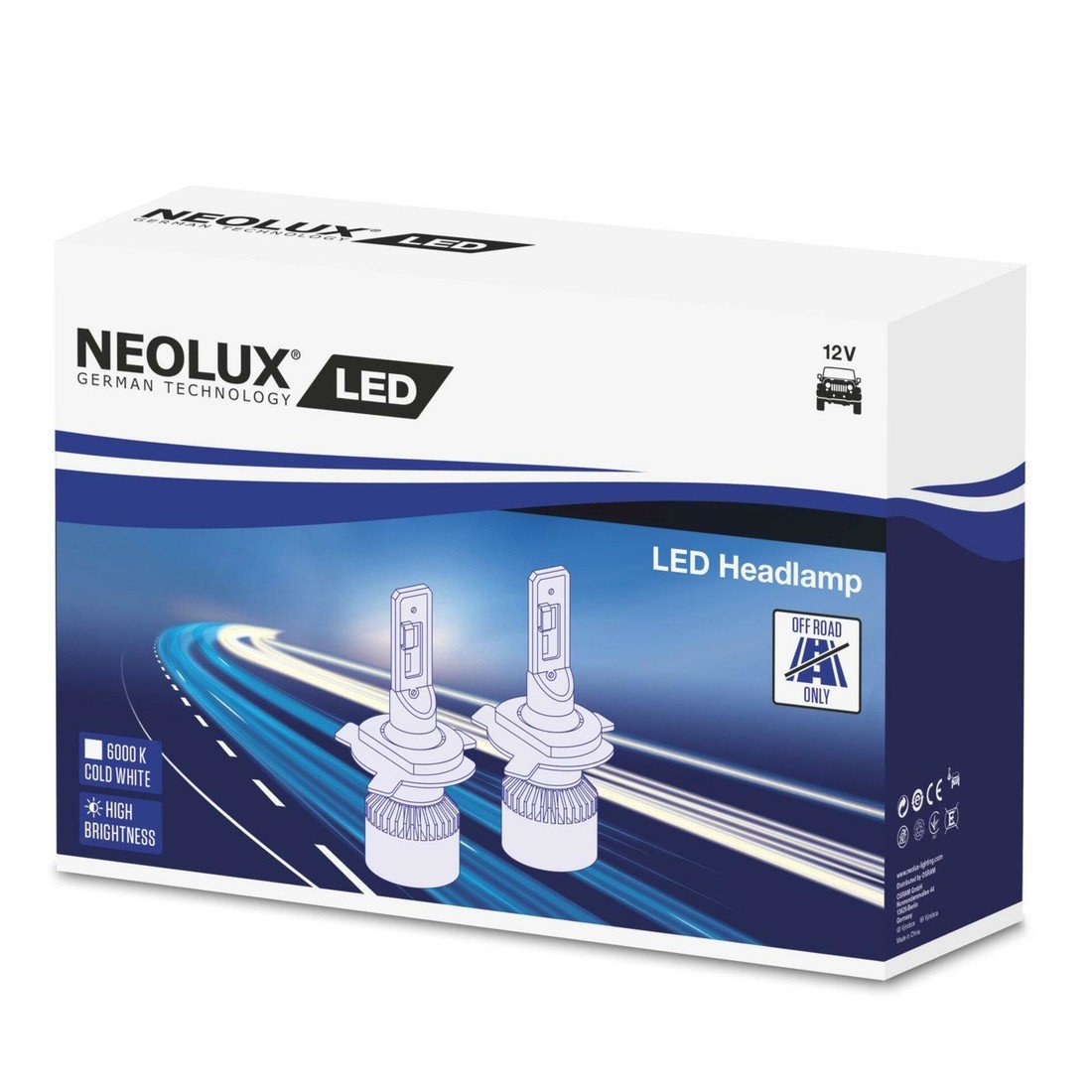 NEOLUX H7 12V 18W PX26d LED Headlight 6000K Cool White 2ks N499DWB