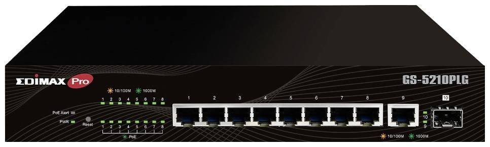 EDIMAX GS-5210PLG síťový switch RJ45/SFP 8  plus  2 porty 20 GBit/s funkce PoE