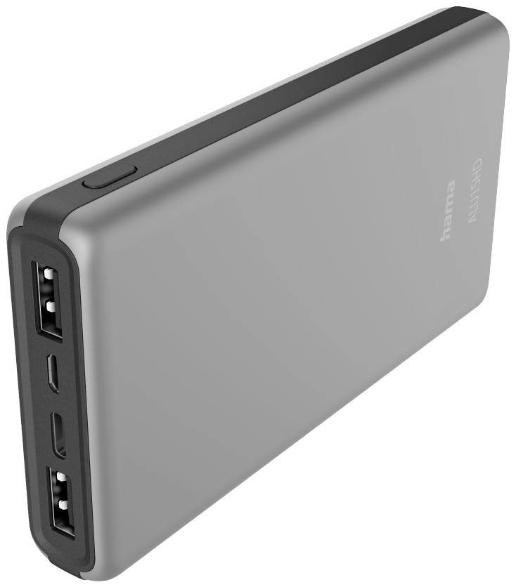 Hama ALU15HD powerbanka 15000 mAh  Li-Pol USB-A, USB-C® stříbrná